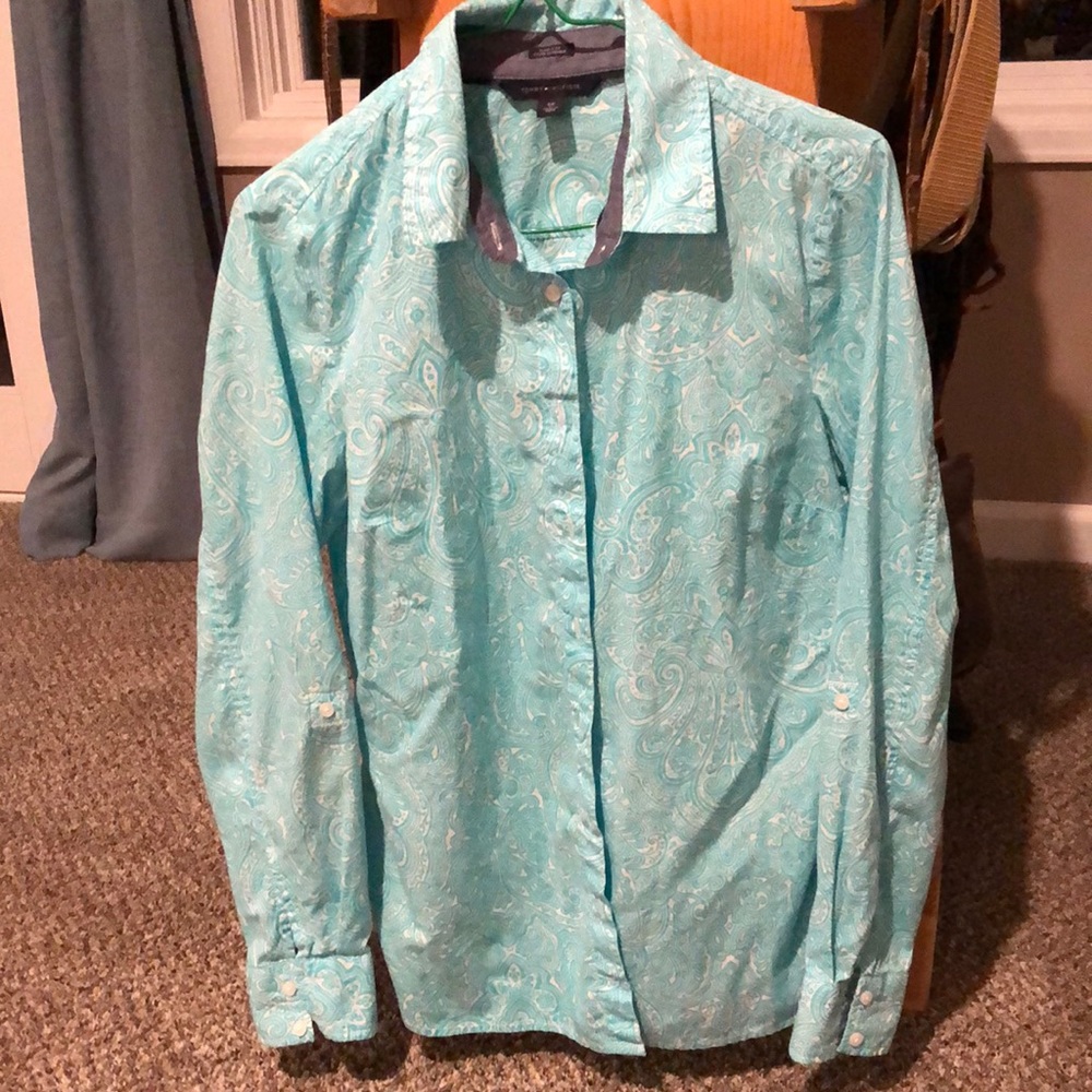 Tommy Hilfiger, Paisley Light Blue Button Down Shirt